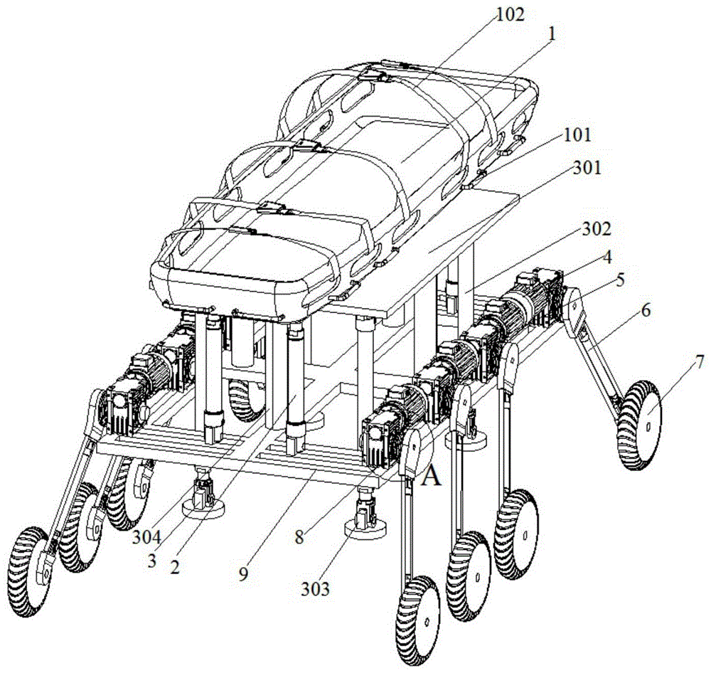 一種八輪救護擔架推車的製作方法