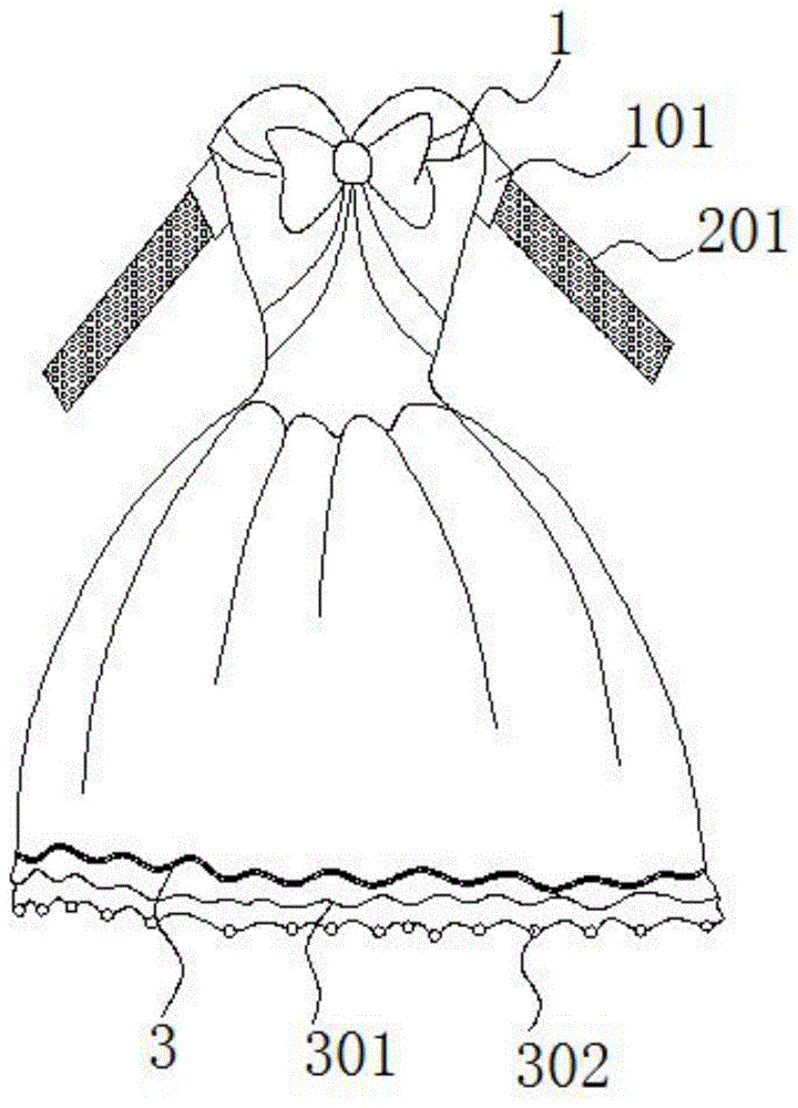 一种袖子可自由拆装的公主裙的制作方法