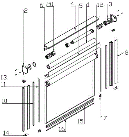 卷帘窗帘的轴分解图图片