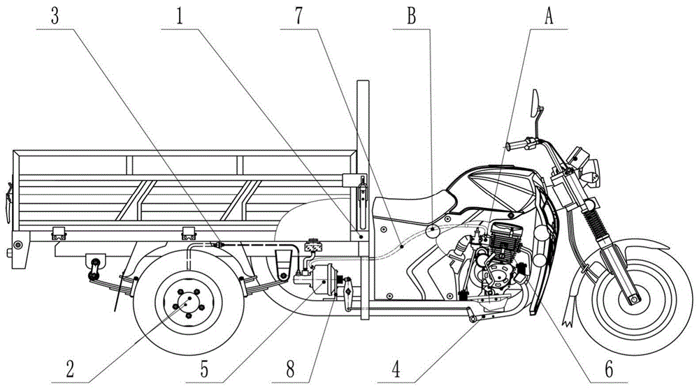 可倾斜三轮车结构图图片