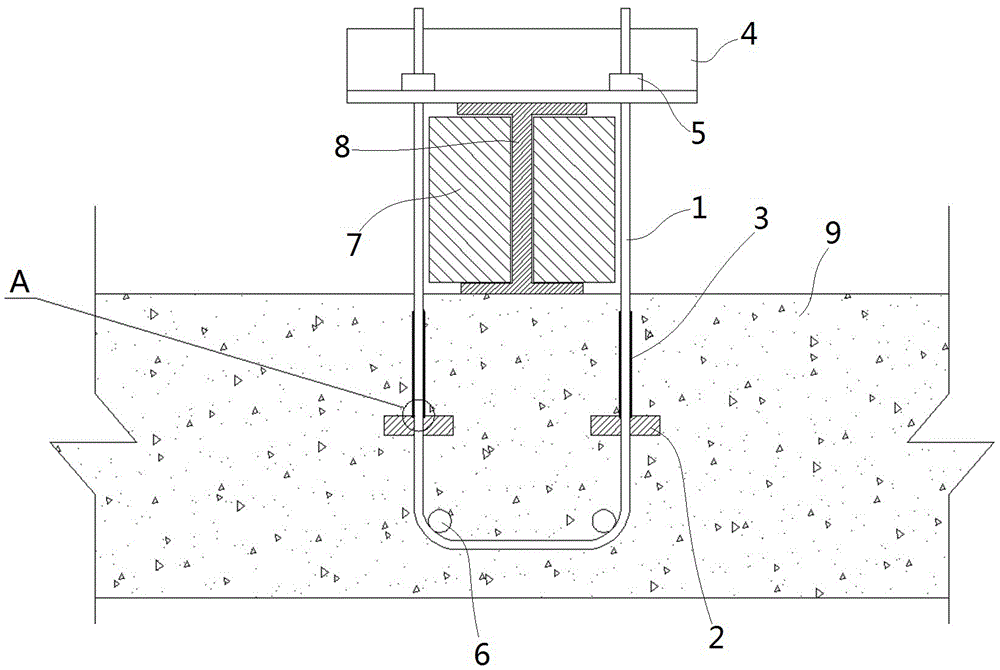 背景技術:房屋結構施工過程中,卸料平臺或懸挑腳手架工字鋼須預埋錨環