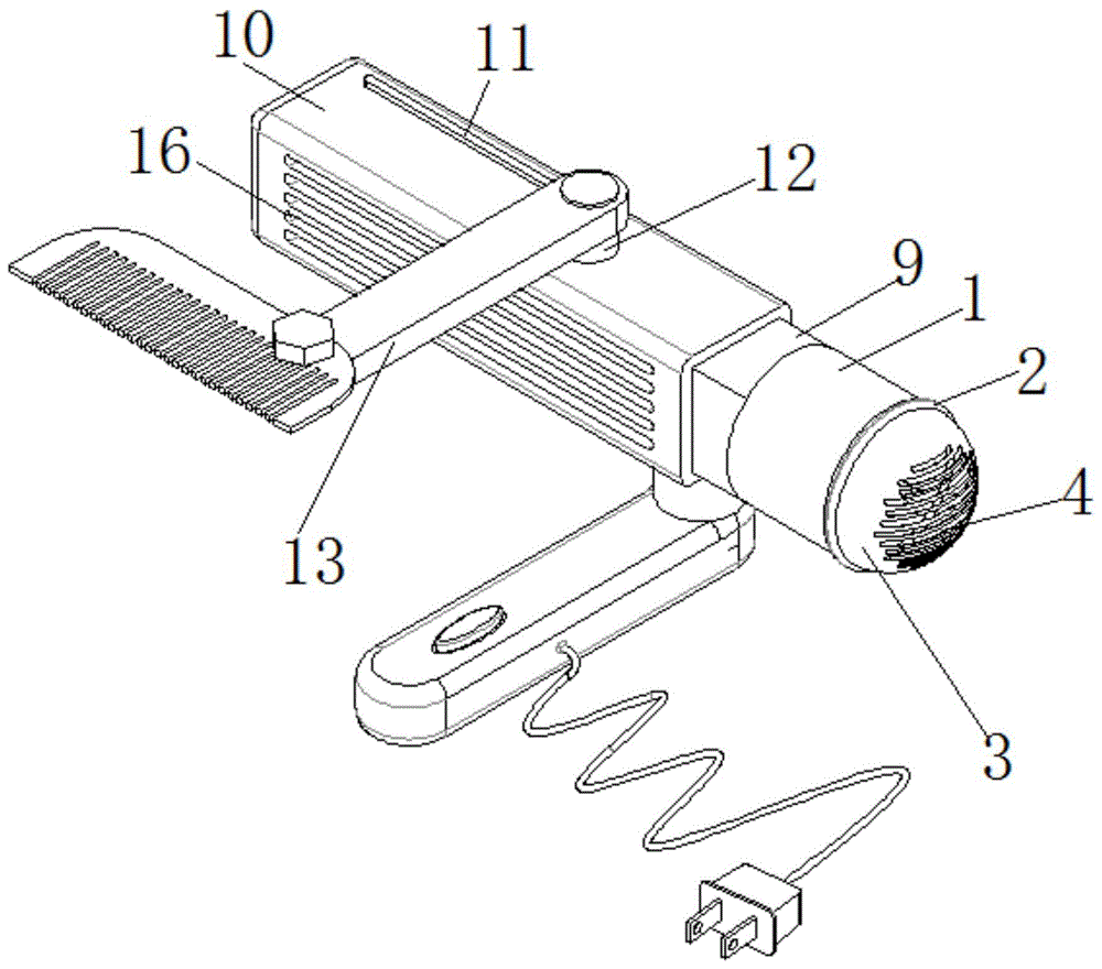 一种带梳子的负离子电吹风机的制作方法