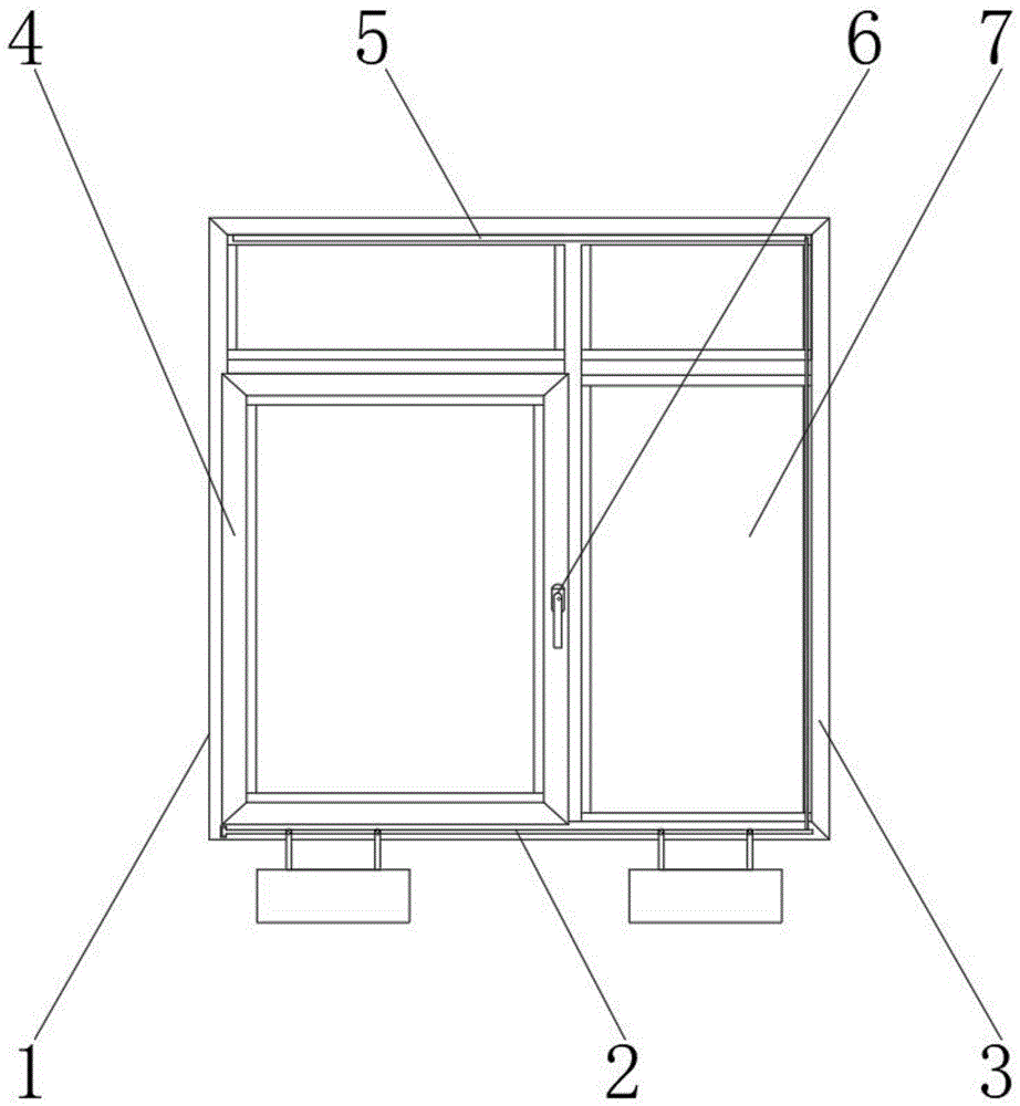 铝合窗结构图图片