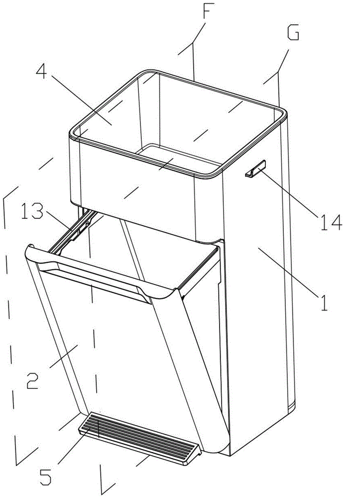 脚踏垃圾桶结构图图片
