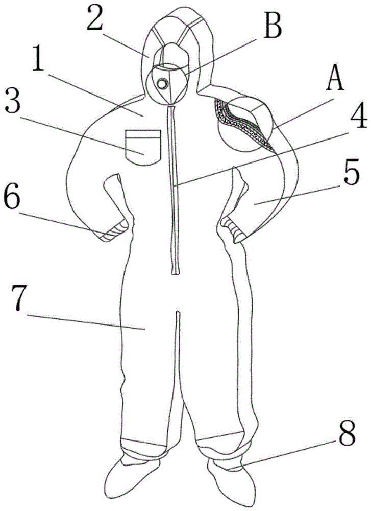 防护服设计图手绘图片