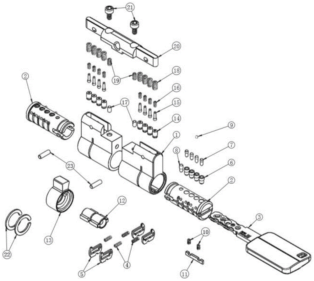 汽车锁芯弹片结构图图片