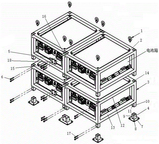 电池箱用堆叠框架的制作方法