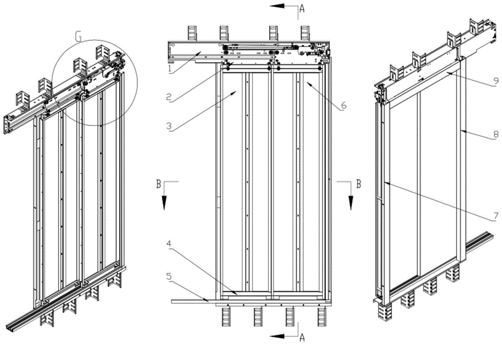电梯轿门结构图图片