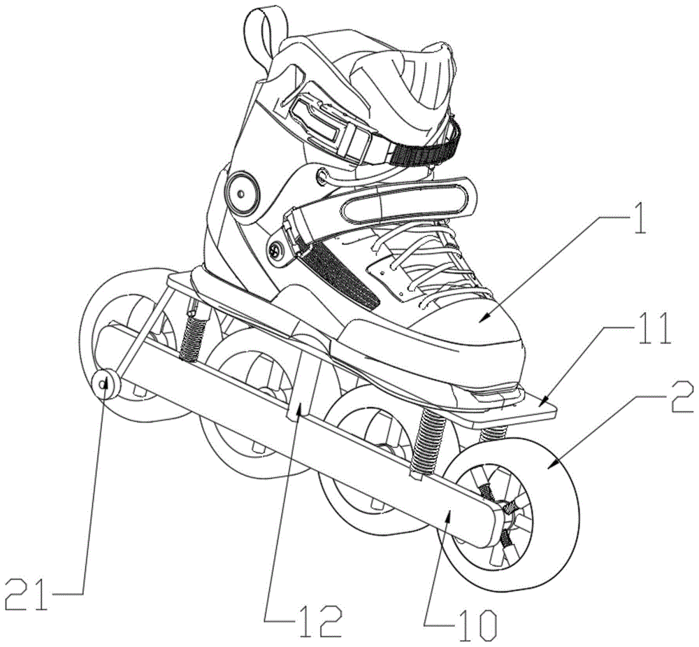 一种便于起步加速的轮滑结构及速滑鞋的制作方法