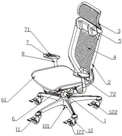 旋转椅结构图示图片