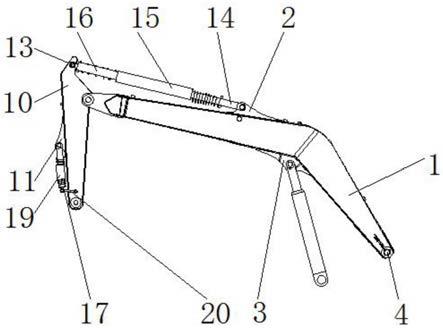 一种挖掘机用防断裂加长动臂的制作方法