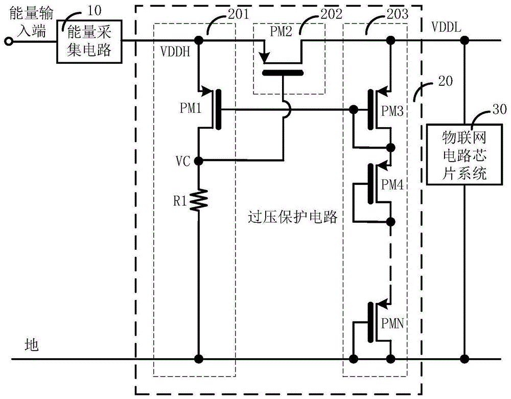 一種自供電物聯網芯片過壓保護電路的製作方法