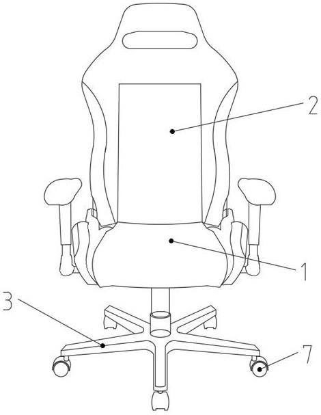 [0001]本实用新型涉及一种椅子,具体是一种可折叠靠背的电竞椅