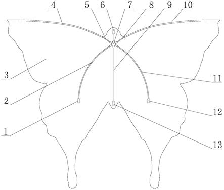 风筝骨架结构图图片
