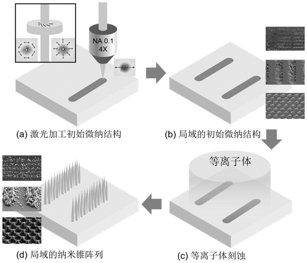 一种纳米锥形阵列结构及其制备方法与流程