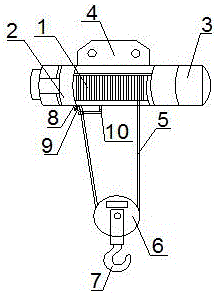 電動葫蘆鋼絲繩防脫槽裝置的製作方法