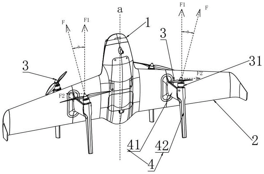 垂直起降的固定翼倾斜旋翼飞行器的制作方法