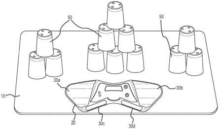 并且更具体地涉及一种用于竞技叠杯和叠杯比赛的计时的装置