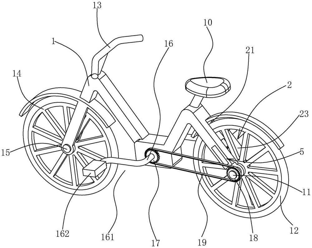 一種車鎖與支撐杆聯動的共享單車的製作方法