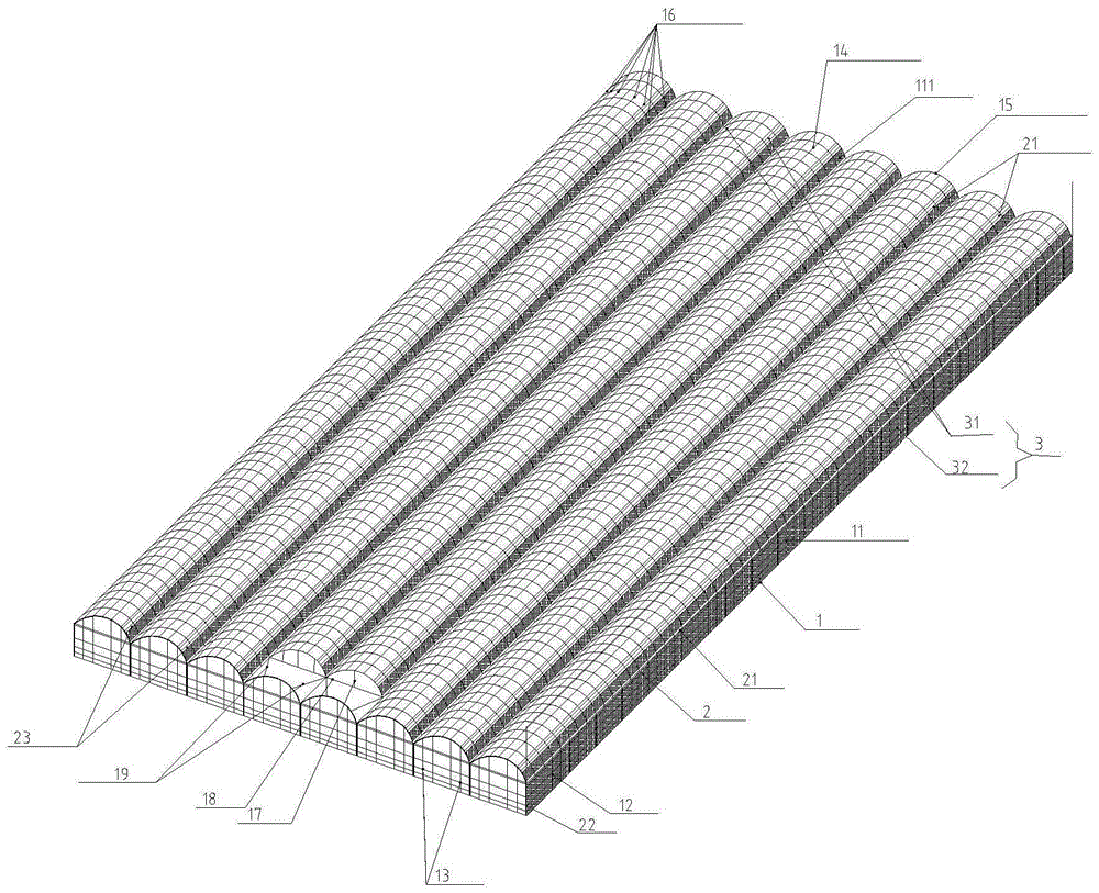 连体大棚结构设计图图片