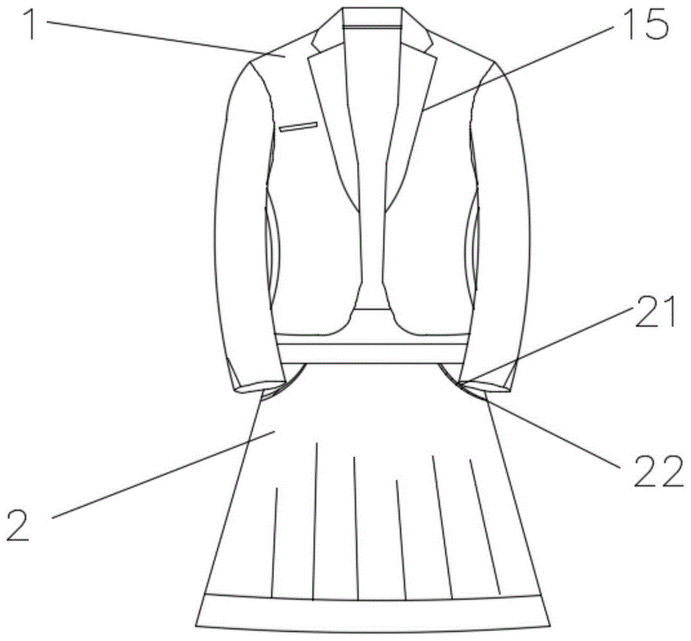 一种采用超细纤维具有柔软透湿感桃皮绒西服套裙的制作方法