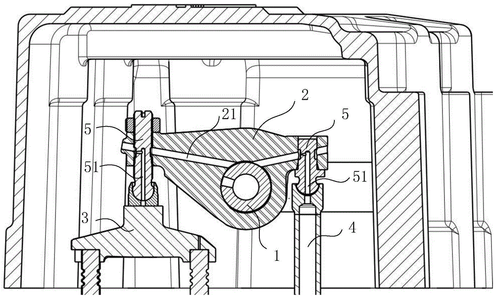 背景技術:發動機的配氣機構型式多種多樣,通常如圖1所示,包含搖臂軸1