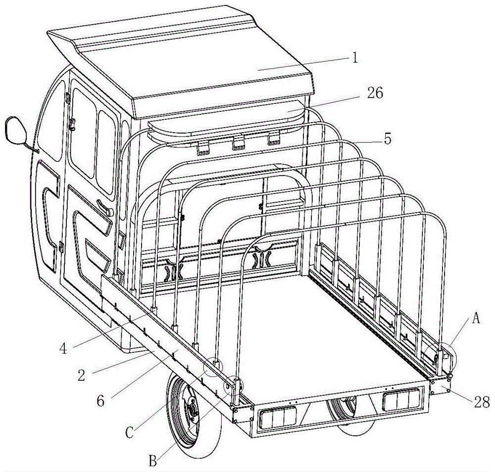 一種電動三輪車的車廂機構的製作方法