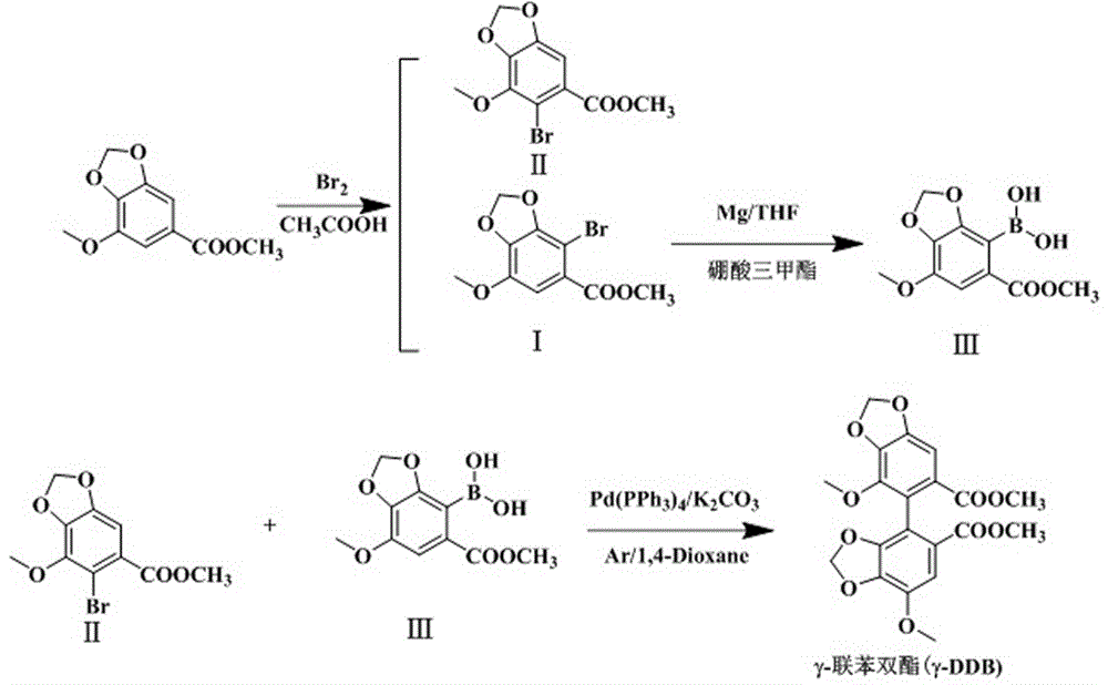 γ 联苯双酯中间体及合成方法及γ 联苯双酯合成方法与流程 2