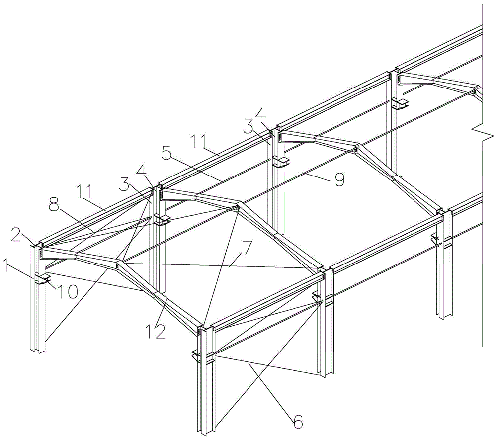 一种装配式h型钢组合异形柱门式刚架结构