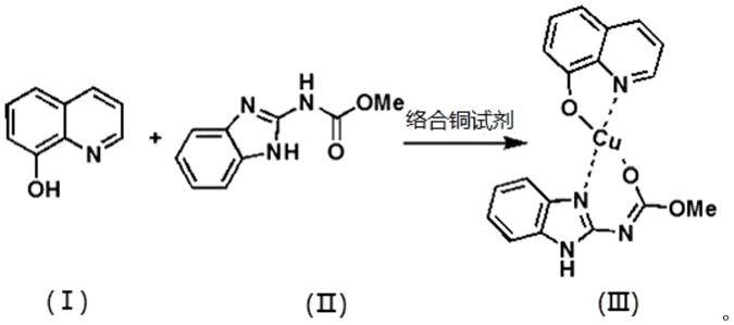 一種苯並咪唑2氨基甲酸甲酯8羥基喹啉銅的生產方法與流程