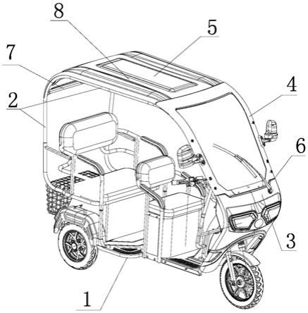 电动三轮车结构示意图图片