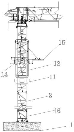 一种设置在塔吊上的可升降灯架结构的制作方法