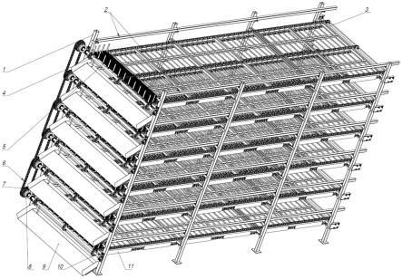一种用于黑水虻养殖的多层网链输送式卸料虫床装置的制作方法