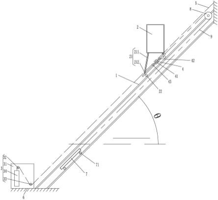 一种曳引机布置于承载架上的斜行电梯的制作方法