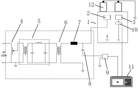 油浸式变压器的铁心和夹件的低电压局部放电测试系统的制作方法
