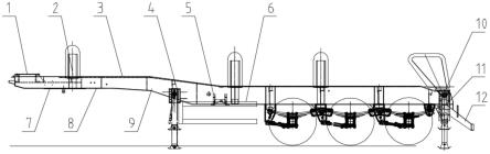 举升式气力卸料的半挂车车架结构及粉罐车的制作方法