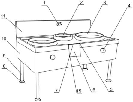 一种餐饮厨房用连体式灶台的制作方法