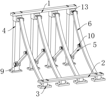 一种拼接式防吹篱支撑固定装置的制作方法