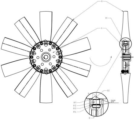 一种采用对夹式叶轮的大型轴流风机的制作方法