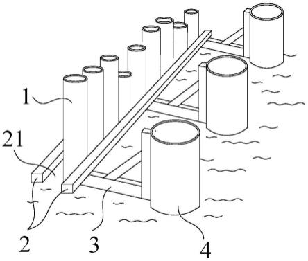 围堰钢管桩打入导向装置的制作方法