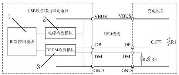 一种USB设备移出识别电路、方法及供电系统与流程