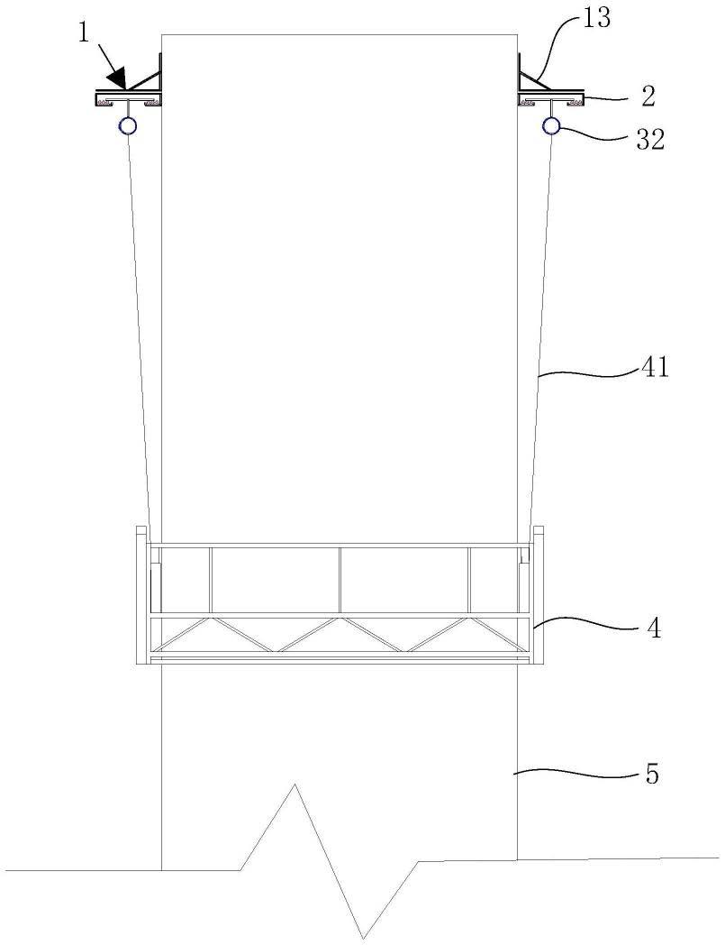 高耸构筑物维护挂篮设备及其施工方法与流程