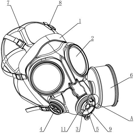 防毒面具结构示意图图片