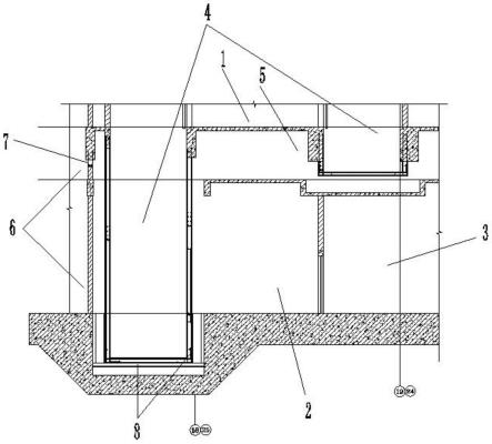 一种隔震体系悬挂式电梯井浇筑结构及其施工方法与流程