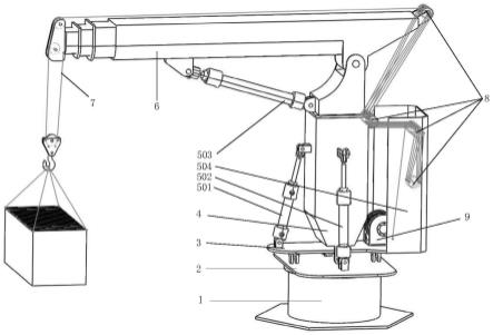 一种负载自平衡摇摆补偿海上作业克令吊