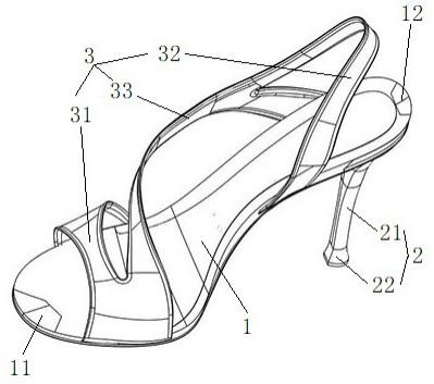 一种简约高跟凉鞋的制作方法