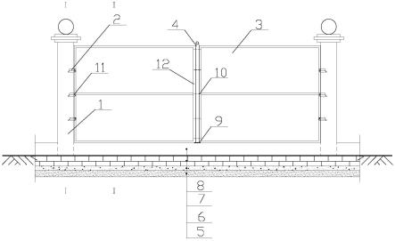 一种用于建筑工地的砖混-彩钢复合板组合临时围挡结构的制作方法