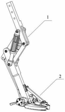 一种适用于斜坡地面具有缓冲节能稳定功能的仿生机械腿
