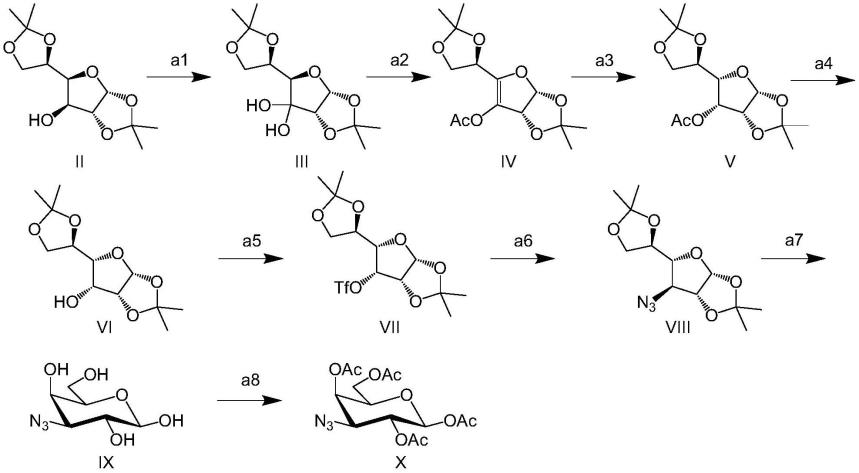 用于制备1,2,4,6-四-O-乙酰基-3-叠氮基-3-脱氧-D-吡喃半乳糖苷的大规模方法与流程