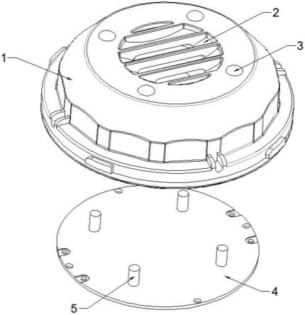 一种新型声光一体自取电鸟患治理装置上盖组件的制作方法